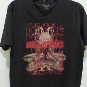 Express Cotton T-shirt Size M BLISSVILLE VINTAGE Y2K  BLACK/RED